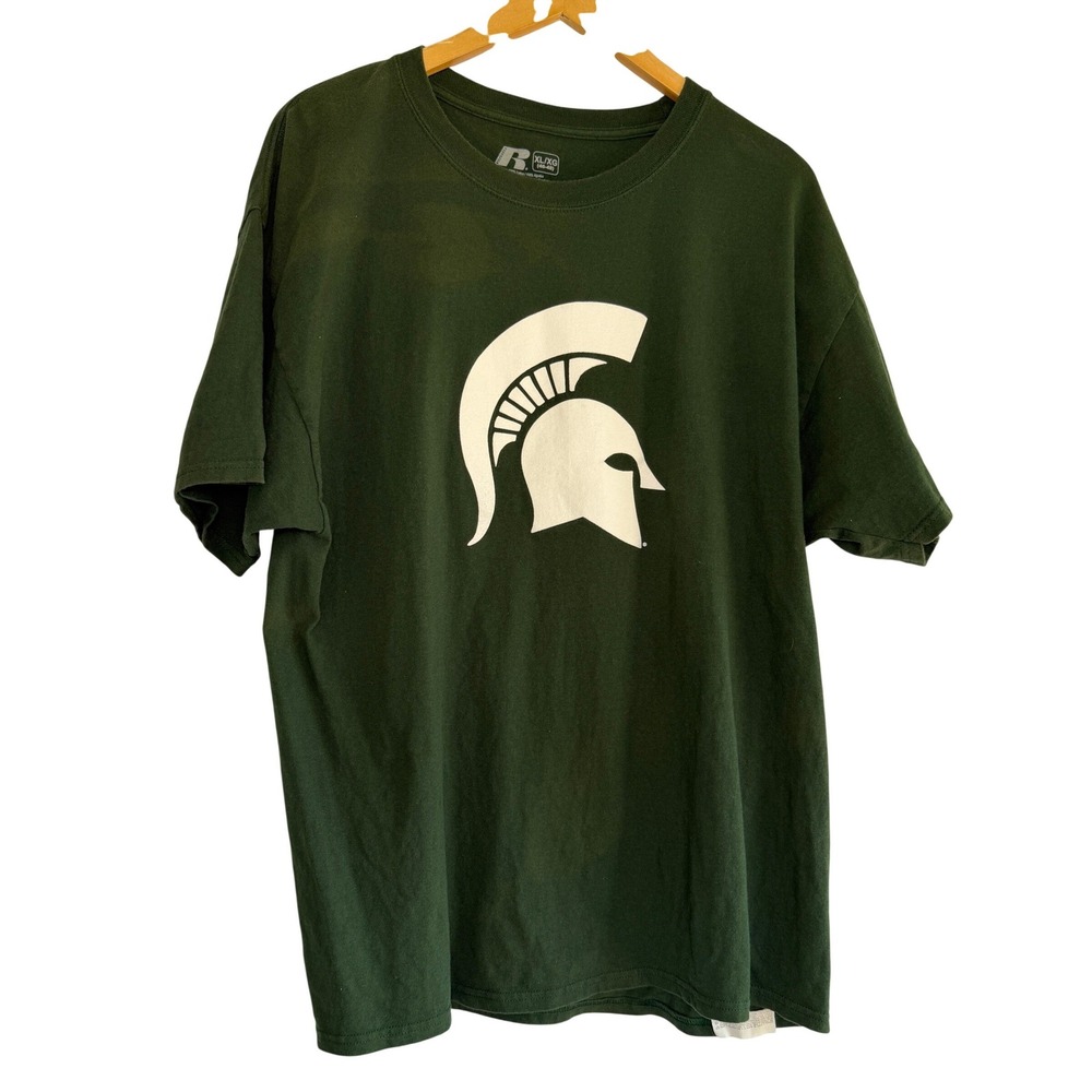 Russell Athletic Michigan State Spartans Graphic T-Shirt Mens XL‎ Green MSU NCAA